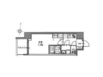 S-RESIDENCE新大阪ウエスト(1K/14階)の間取り写真