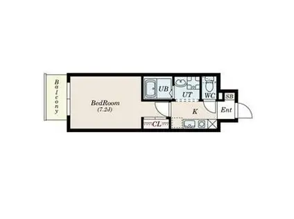 S-FORT桜川南(1K/3階)の間取り写真