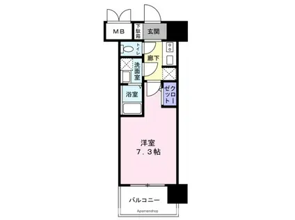 S-RESIDENCE大阪同心(ワンルーム/14階)の間取り写真