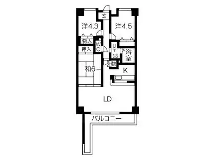 ふじマンション(3LDK/2階)の間取り写真