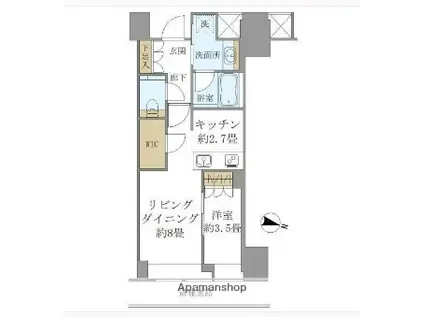 BRILLIA TOWER堂島(1LDK/7階)の間取り写真