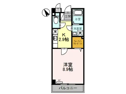 ジョイーレ(1K/1階)の間取り写真