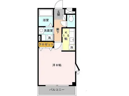 ラ・カーサベルデ(1K/2階)の間取り写真