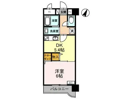 ウエストVILLA 21(1DK/2階)の間取り写真