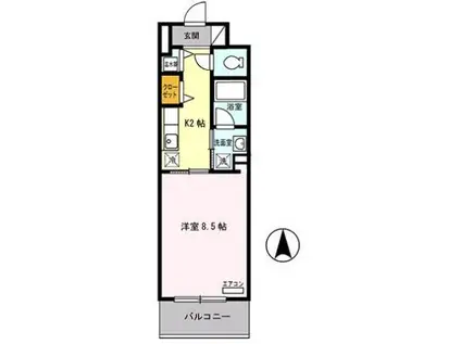 ボナール江坂(1K/3階)の間取り写真