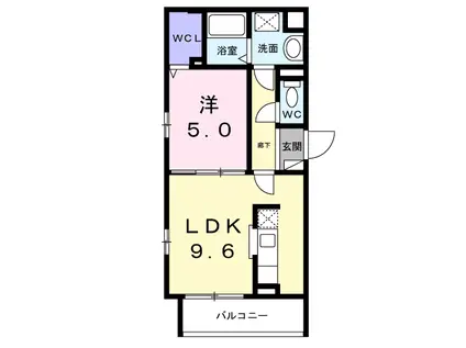 ブリリアンス(1LDK/2階)の間取り写真