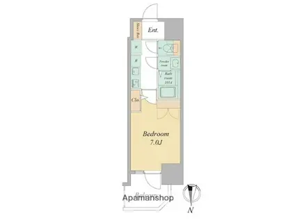 セレニテ東梅田アリエ(1K/2階)の間取り写真