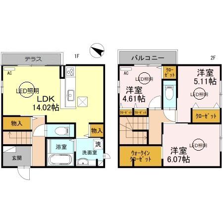 サクラビレッジ豊中市本町 B棟(3LDK)の間取り写真