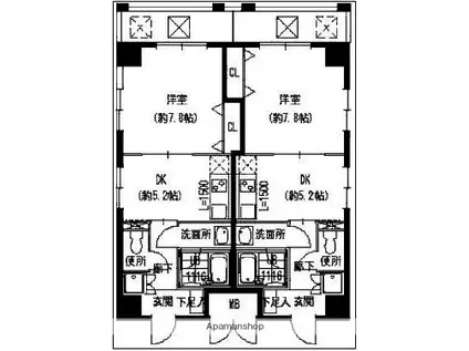メゾン・ドヴィレ内本町(1DK/5階)の間取り写真