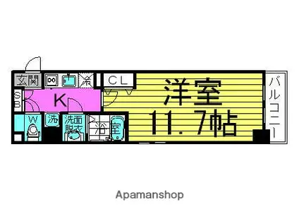 ミモサ中津(1K/5階)の間取り写真