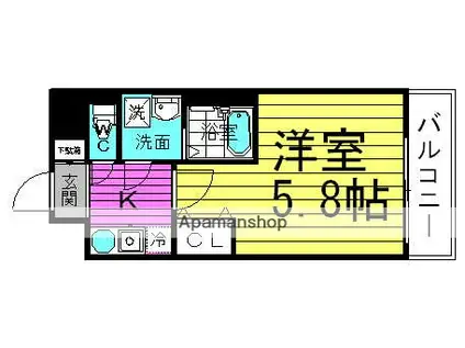 サムティ梅田インターコア(1K/3階)の間取り写真