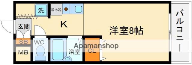FORESTHILLⅡ(1K/3階)の間取り写真