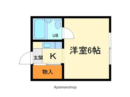 赤坂コーポ(1K/2階)の間取り写真