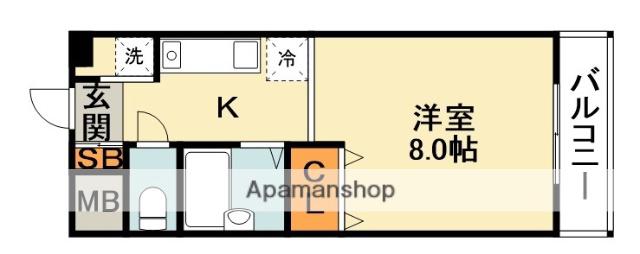 POISSONROUGE(1K/5階)の間取り写真