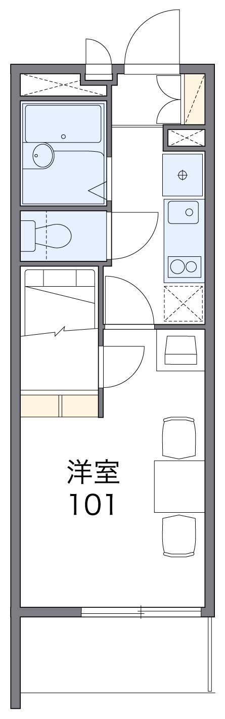 レオパレスウィステリア1(1K/2階)の間取り写真