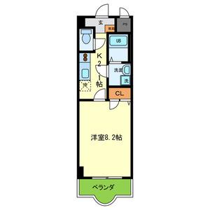ルミエール八尾Ⅱ(1K/9階)の間取り写真