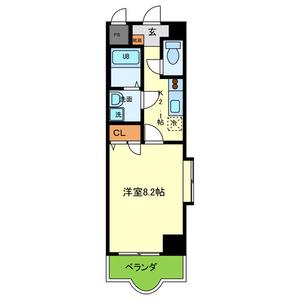 ルミエール八尾Ⅱ(1K/2階)の間取り写真