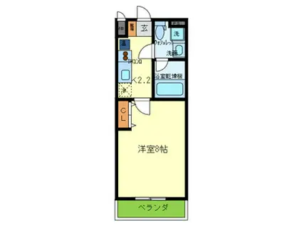 オランジュ上小阪(1K/2階)の間取り写真
