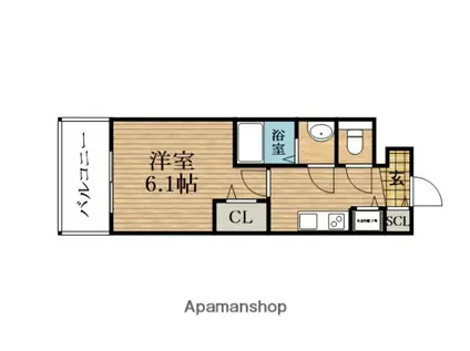 プレサンス高津公園ディオ(1K/2階)の間取り写真