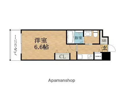 アーデンタワー本町イースト(1K/12階)の間取り写真