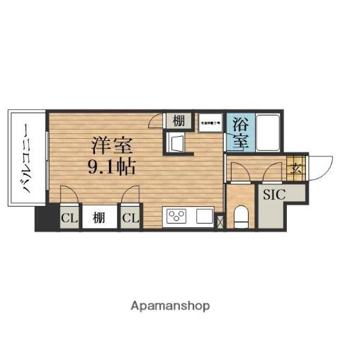 KDX堺筋本町レジデンス(ワンルーム/7階)の間取り写真