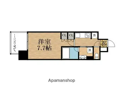 アーバネックス心斎橋(1K/12階)の間取り写真