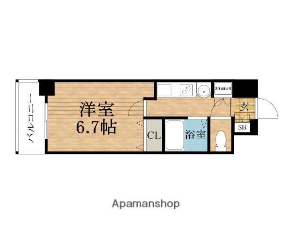 プレサンス心斎橋タイミックス(1K/8階)の間取り写真