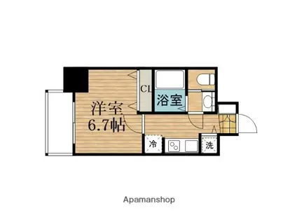 エスライズ東本町(1K/10階)の間取り写真
