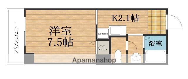 サンクール松屋町(1K/7階)の間取り写真