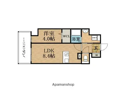 プレサンスOSAKA東中本エシデル(1LDK/8階)の間取り写真