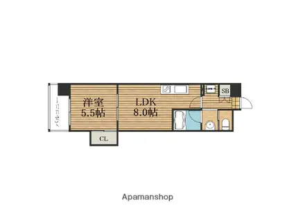 マスターズレジデンス道頓堀3(1LDK/7階)の間取り写真