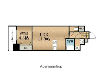 フォーリアライズ本町レクス(1LDK/3階)の間取り写真