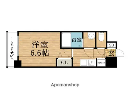 プレサンス心斎橋ブライト(1K/5階)の間取り写真