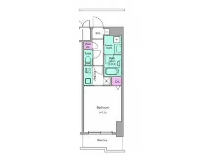 ビエラコート天神橋(1K/8階)の間取り写真