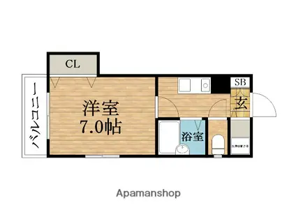 メディカル瓦屋町(1K/10階)の間取り写真