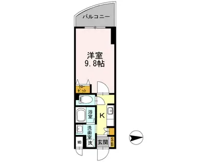 カスタリア新梅田(1K/10階)の間取り写真