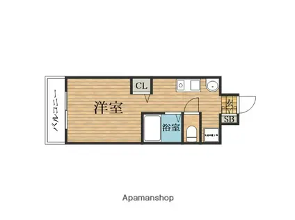 プレサンス大阪城公園パークプレイス(1K/4階)の間取り写真