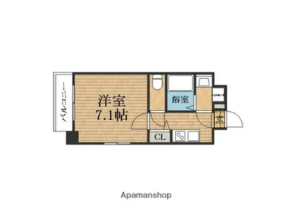 ウエンズ玉造EST(1K/4階)の間取り写真