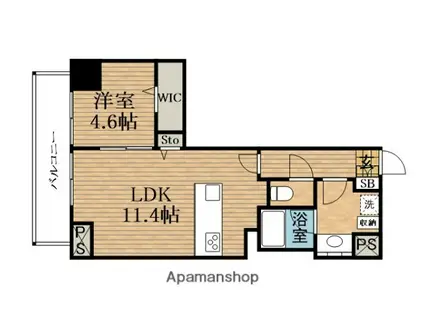 LAZO内久宝寺(1LDK/2階)の間取り写真