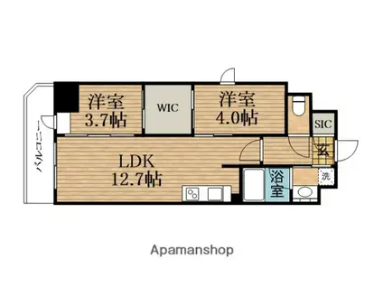 コンフォリア・リヴ博労町一丁目Q(2LDK/3階)の間取り写真