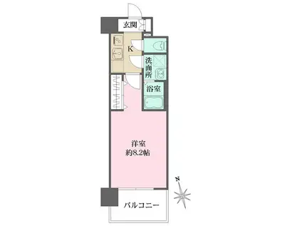 リヴェント玉造(1K/9階)の間取り写真