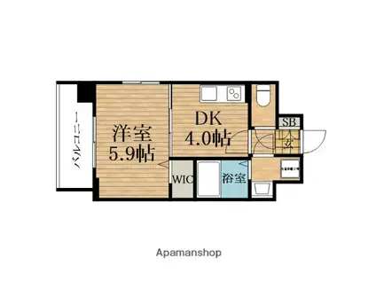 レジュールアッシュ緑橋駅前(1DK/2階)の間取り写真