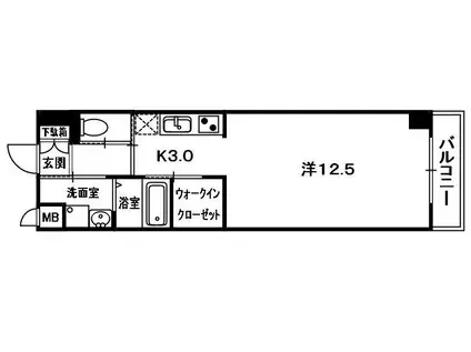 リベルテ交野(1K/7階)の間取り写真