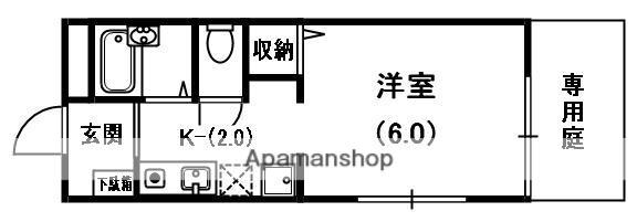 南国スターブル(1K/1階)の間取り写真
