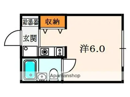 シャルム枚方(1K/2階)の間取り写真
