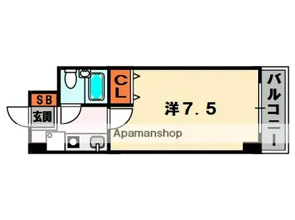 フレグランス枚方(1K/4階)の間取り写真
