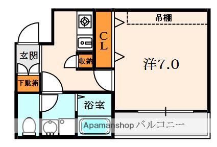 ハーモニーライフ須山(1K/1階)の間取り写真