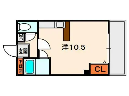 ラピュタ牧野阪(1K/1階)の間取り写真