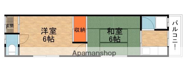 甲斐田ハイツ(1DK/2階)の間取り写真
