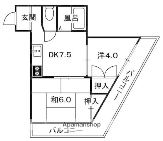 MPLAZA津田駅前弐番館(2DK/3階)の間取り写真